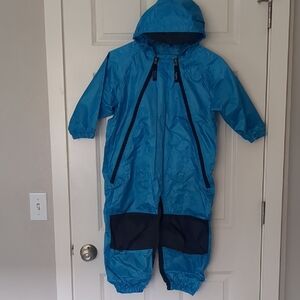 Kids Waterproof Hooded Rain Suit - Bright Blue